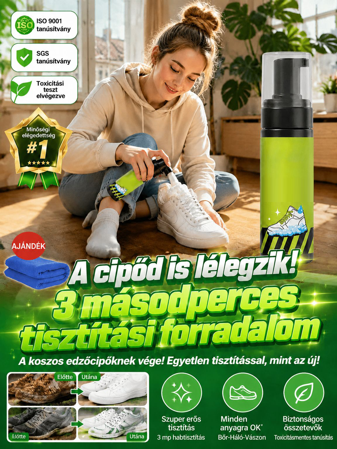 👍Varázslatos Univerzális Habtisztító Spray - Mosás Nélküli Folteltávolítás 10 Másodperc Alatt