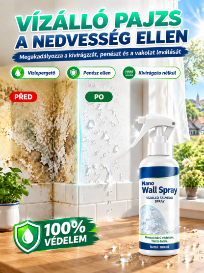 👍Vízálló Nano Faljavító Spray - Nyomtalan Száradás & Kőkemény Tartás (10 Perc Alatt)