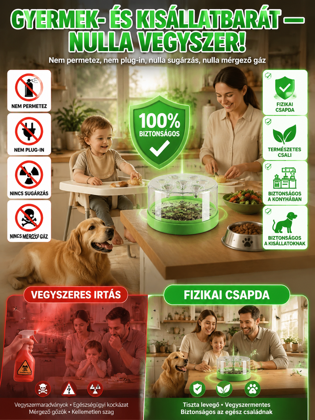 🚨EU-Jóváhagyott Fizikai Légycsapda | 100% Vegyszermentes (50% Akció)