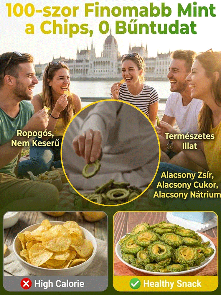 👍Ropogós Keserűdinnye Szeletek - Emésztést Segítő & Vércukor Támogató Napi Snack (Féláron + Ingyenes Szállítás)
