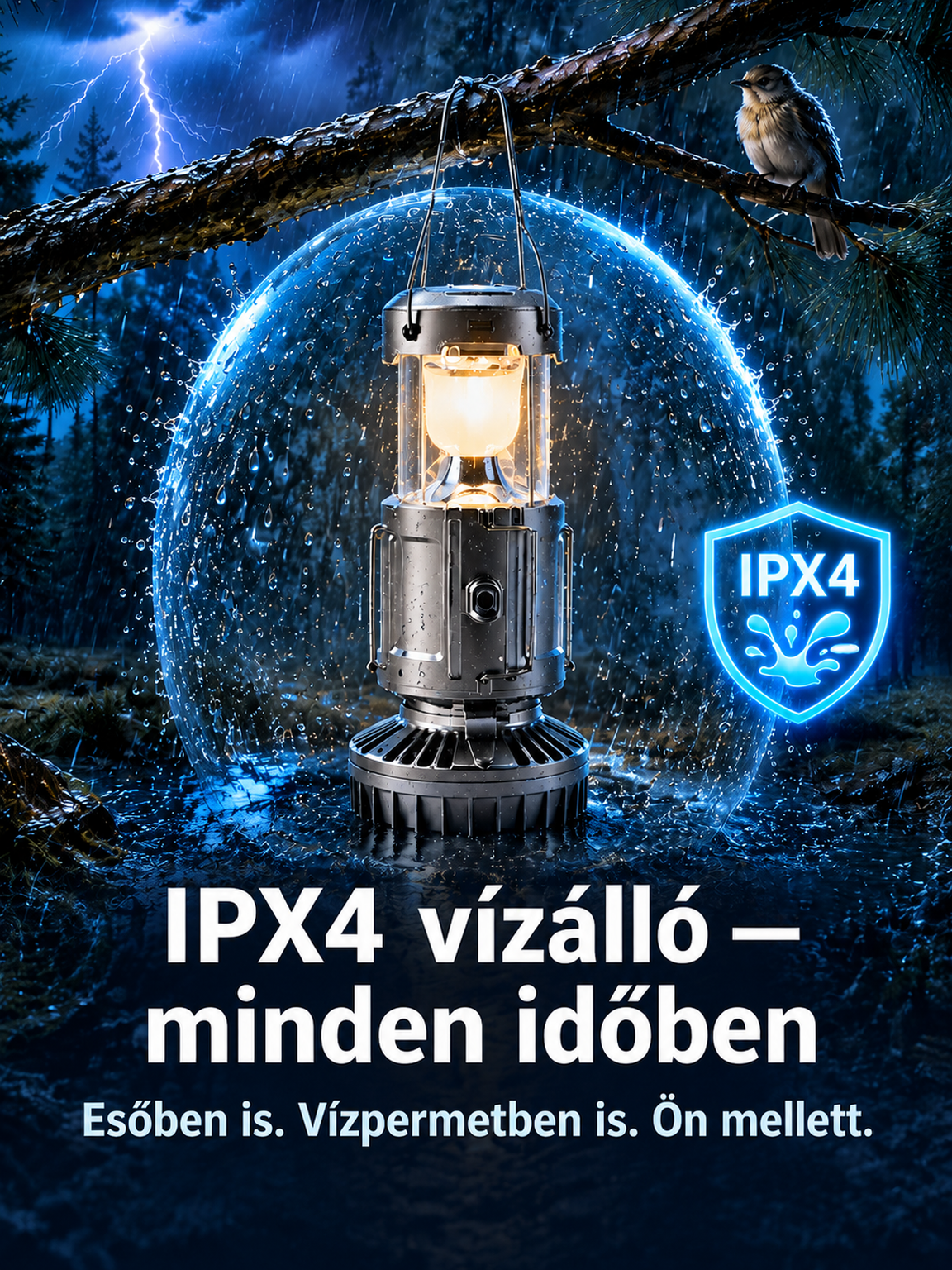 👍3az1-ben Napelemes LED Kemping Lámpa Ventilátorral - Újratölthető Kültéri Túlélő Felszerelés