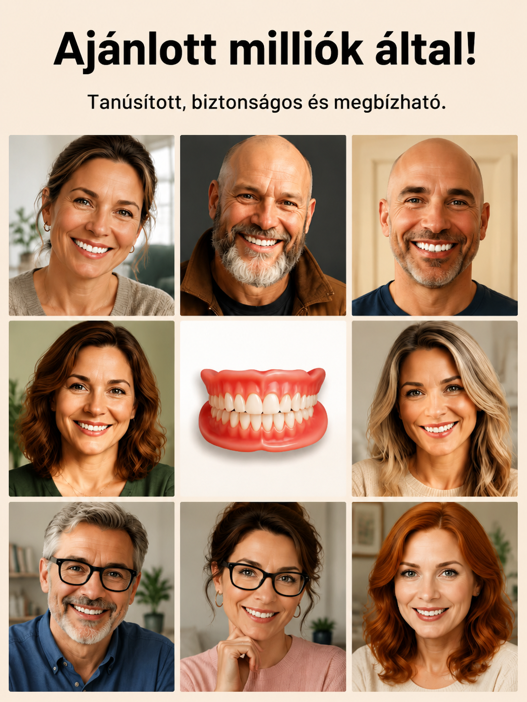 👍Szilikon Fogsor Ragasztó Nélkül - Egyen és Mosolyogjon Magabiztosan Fájdalom Nélkül