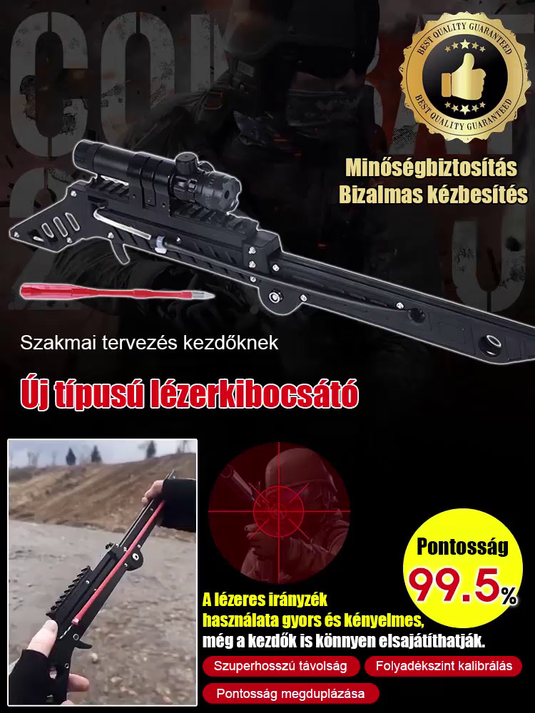 Összecsukható Lézeres Csúzli - Taktikai Pontosság (-50%)