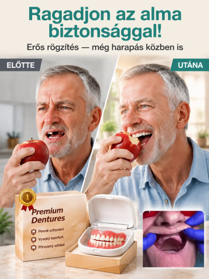 👍Szilikon Fogsor Ragasztó Nélkül - Egyen és Mosolyogjon Magabiztosan Fájdalom Nélkül