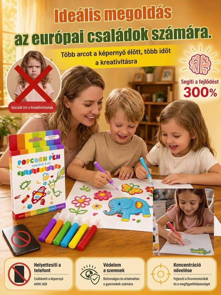 ❤️3D Varázstoll Gyerekeknek – Mosható, Biztonságos és Szórakoztató DIY Kézműves Készlet