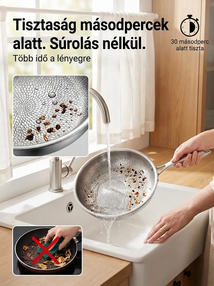 👍Prémium Orvosi Titán Serpenyő | Karcálló és 100% Tapadásmentes (PFAS Mentes) | [🔥 80% KEDVEZMÉNY]