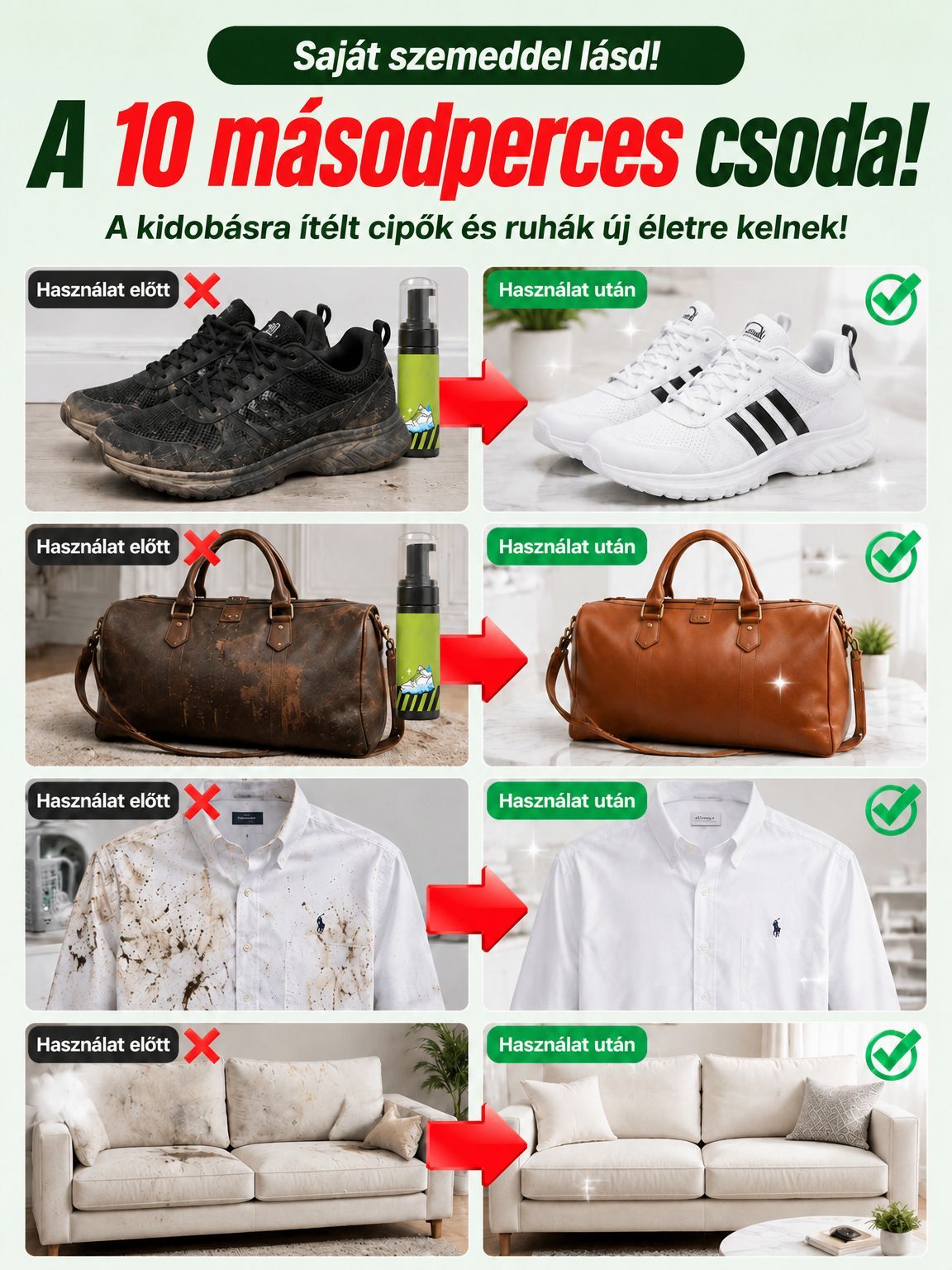👍Varázslatos Univerzális Habtisztító Spray - Mosás Nélküli Folteltávolítás 10 Másodperc Alatt