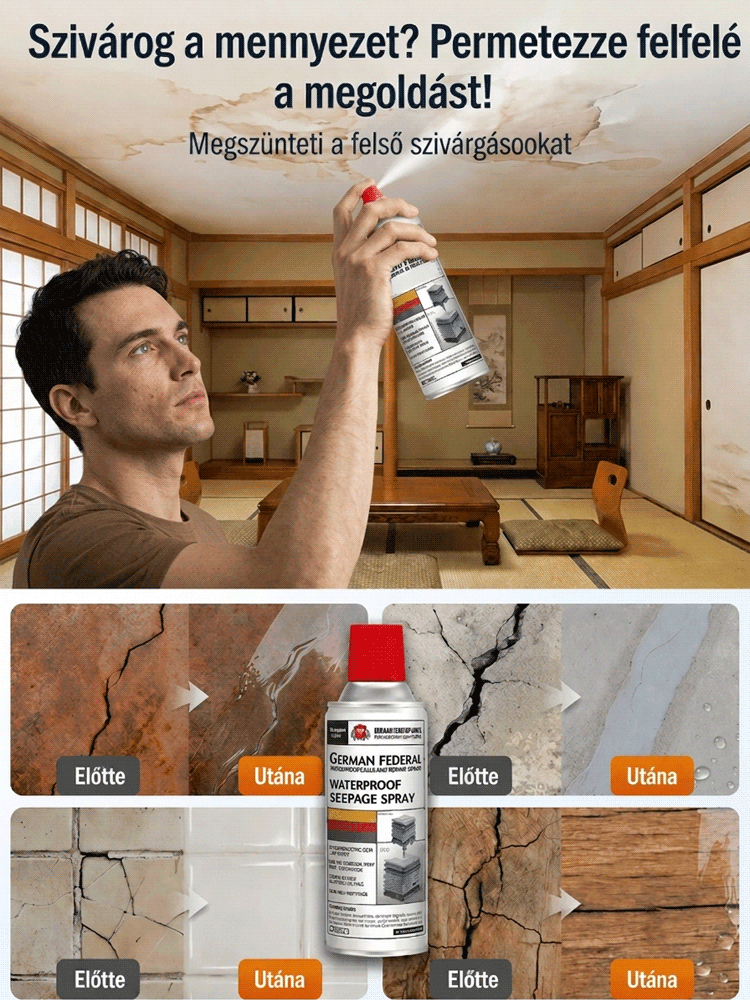 👍Láthatatlan Vízálló és Szivárgásgátló Spray | Azonnali Javítás Repedésekre