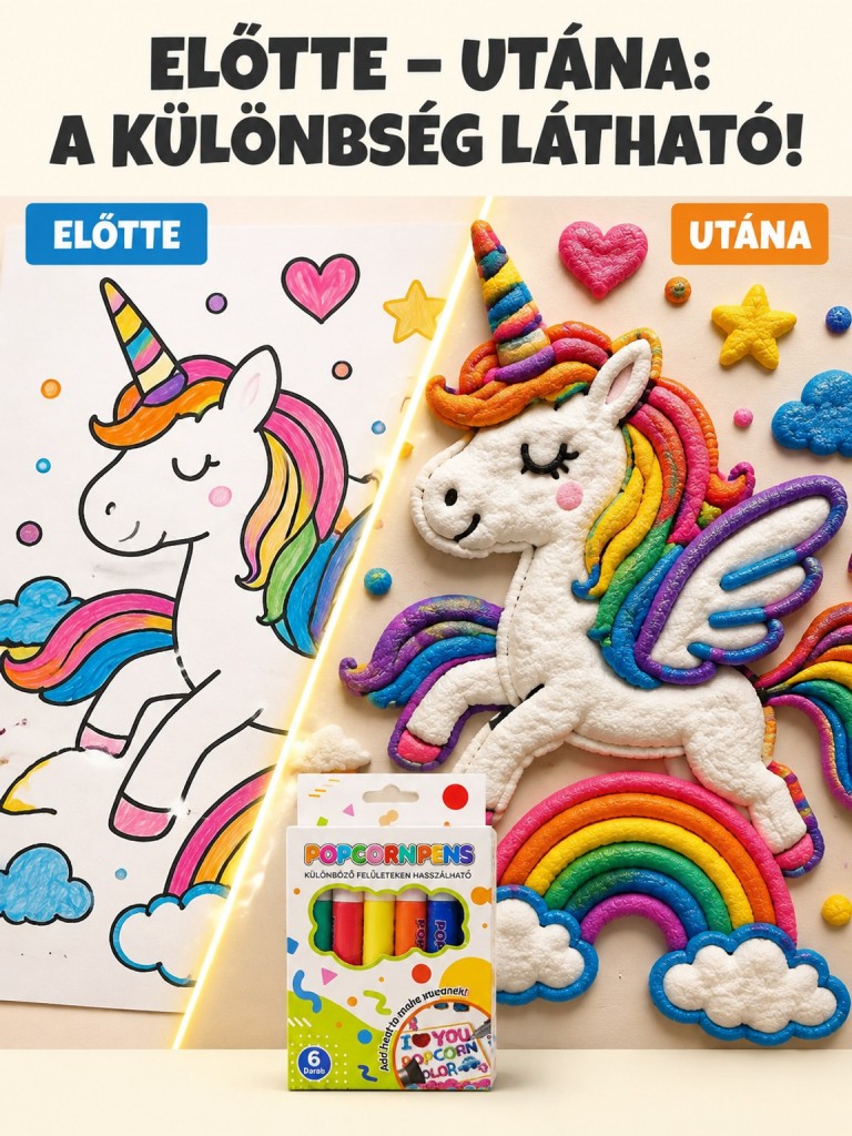 🔥Varázslatos 3D Puffadó Rajztoll Készlet - Kreatív Szórakozás Képernyők Nélkül