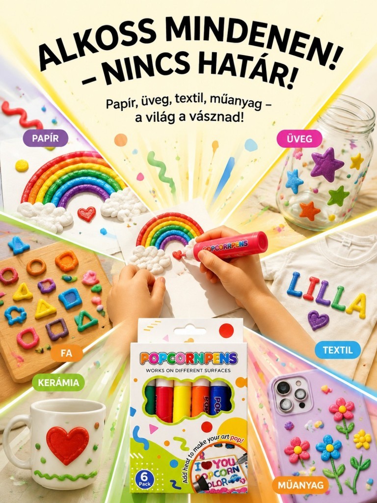 🔥Varázslatos 3D Puffadó Rajztoll Készlet - Kreatív Szórakozás Képernyők Nélkül