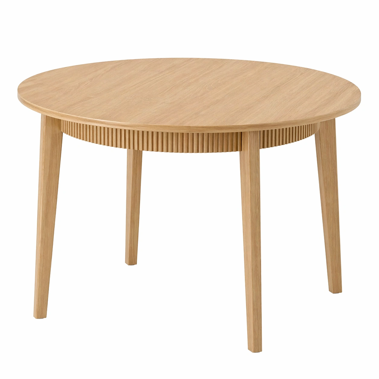 Mesa de comedor redonda moderna en madera natural clara 120 cm-rendsphere