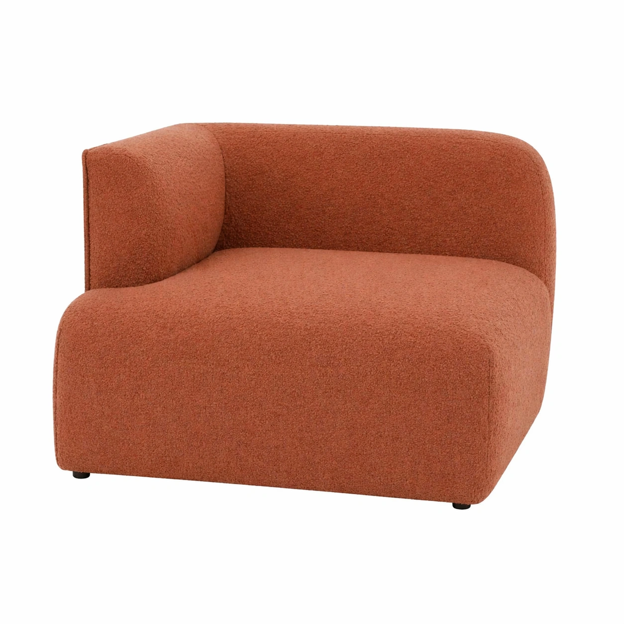 Módulo Chaise Izquierdo de Sofá en Tela Texturizada Color Terracota-nexarays