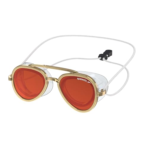 Speedo Retro Aviator Swim Goggles, Anti‑Fog UV Protection Swimming Glasses for Adults