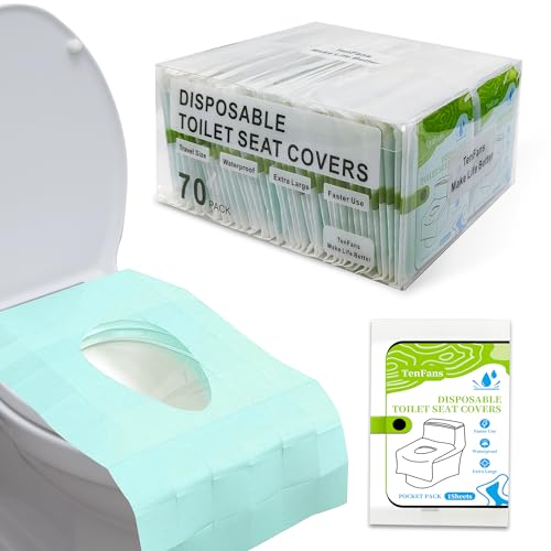 Disposable Toilet Seat Covers, Extra Large Waterproof Portable Toilet Seat Liners for Travel Public Restrooms