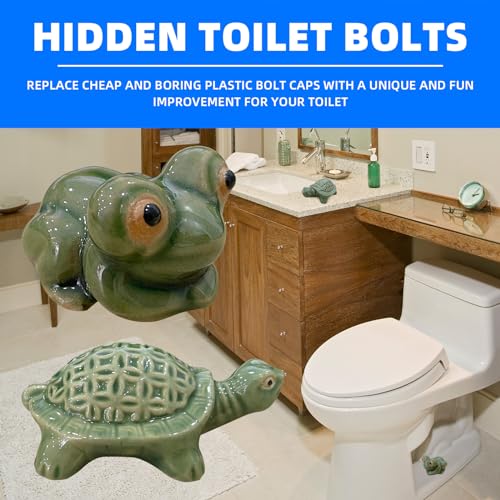 Cute Animal Ceramic Toilet Urinal Deodorizer, Frog & Turtle Shaped Bathroom Odor Eliminator Freshener