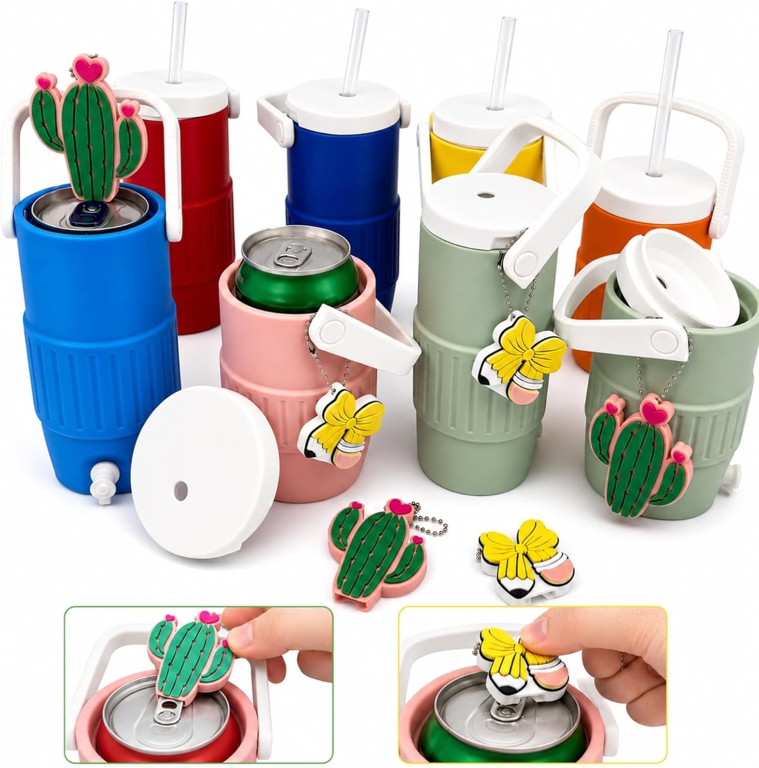 Cactus & Butterfly Can Opener, Cute Portable Beverage Can Tab Lifter for Slim Cans