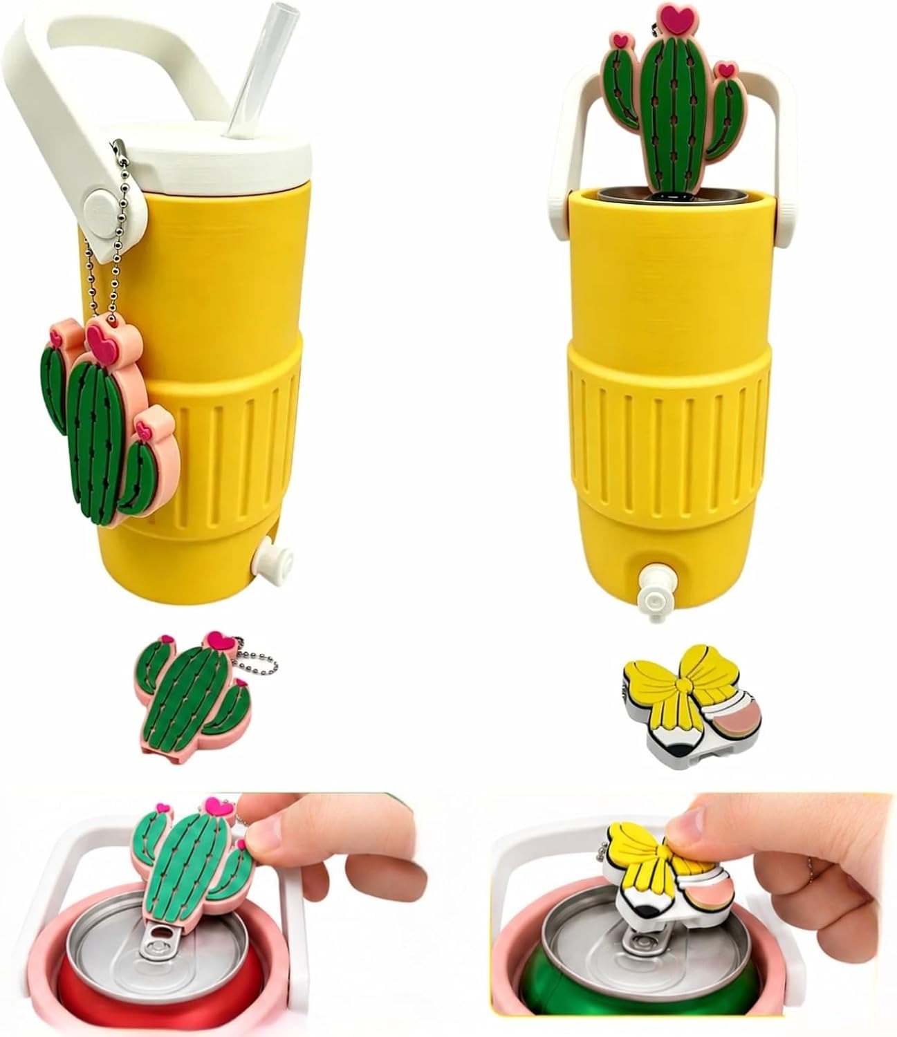 Cactus & Butterfly Can Opener, Cute Portable Beverage Can Tab Lifter for Slim Cans