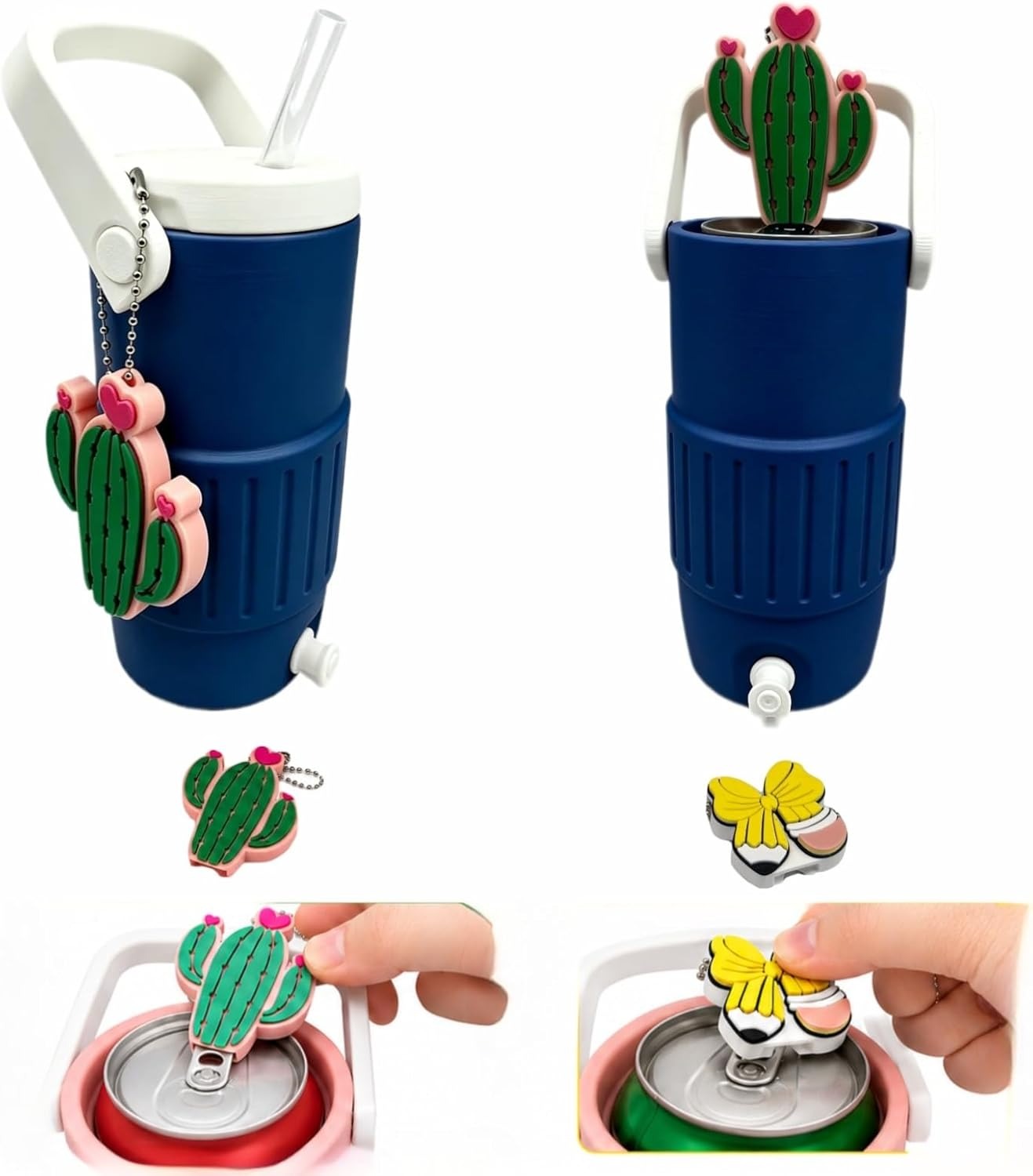 Cactus & Butterfly Can Opener, Cute Portable Beverage Can Tab Lifter for Slim Cans