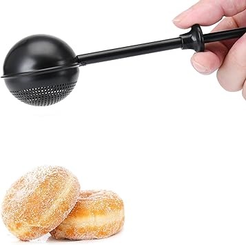 Stainless Steel Powdered Sugar Duster, Spring Handle Flour Sifter for Baking