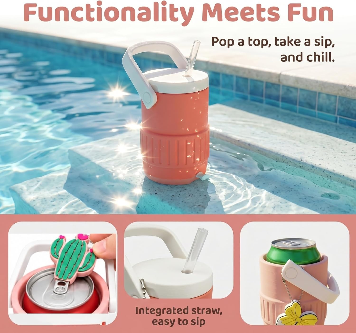 Cactus & Butterfly Can Opener, Cute Portable Beverage Can Tab Lifter for Slim Cans