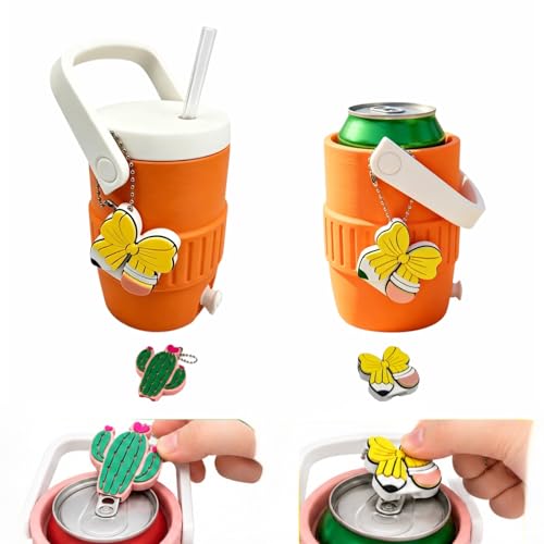 Cactus & Butterfly Can Opener, Cute Portable Beverage Can Tab Lifter for Slim Cans