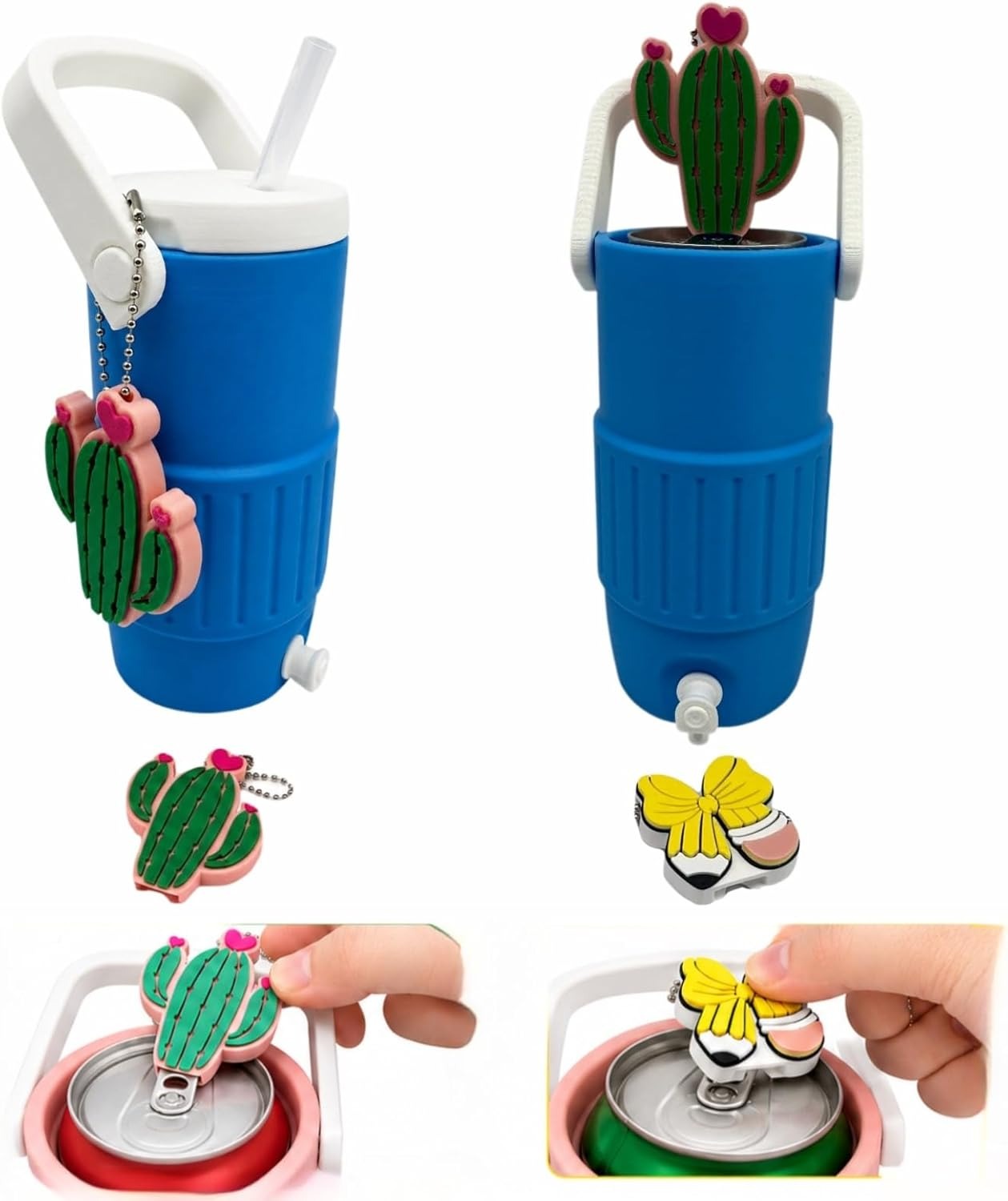 Cactus & Butterfly Can Opener, Cute Portable Beverage Can Tab Lifter for Slim Cans