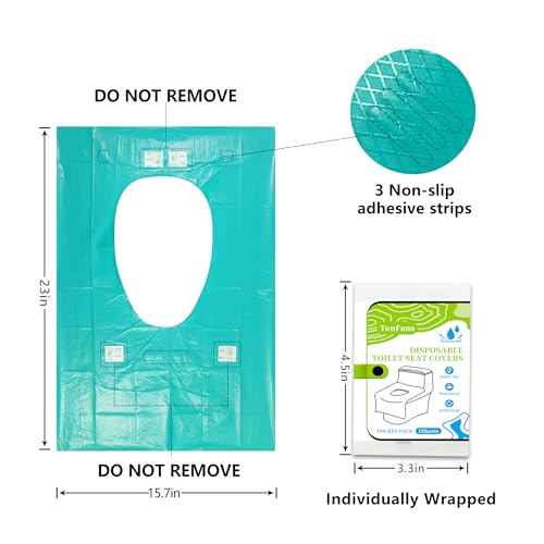 Disposable Toilet Seat Covers, Extra Large Waterproof Portable Toilet Seat Liners for Travel Public Restrooms