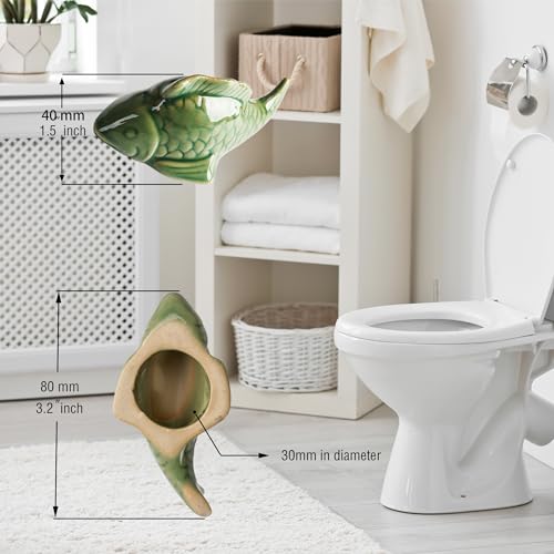 Fish Shaped Ceramic Toilet & Urinal Deodorizer, Long Lasting Bathroom Odor Eliminator Freshener