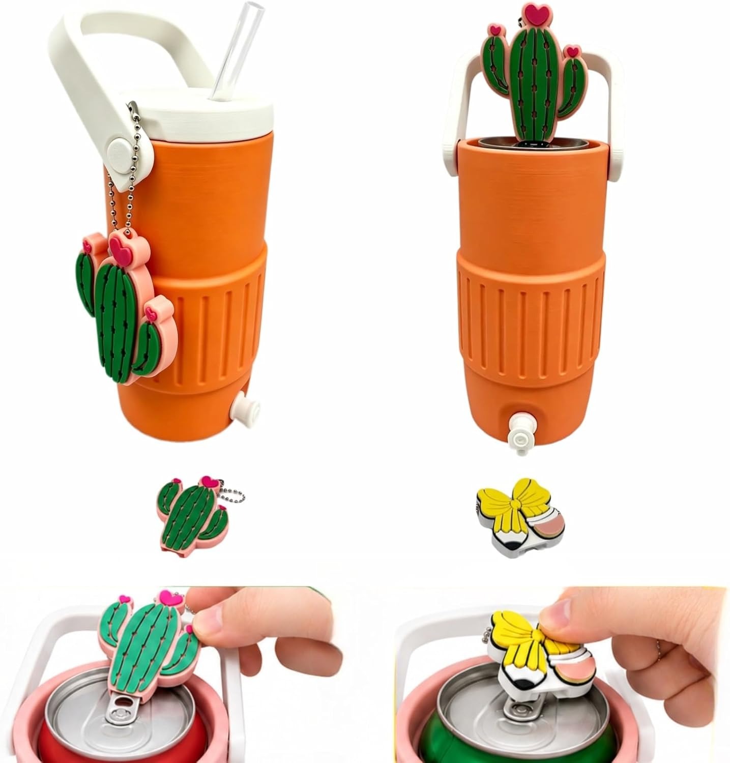 Cactus & Butterfly Can Opener, Cute Portable Beverage Can Tab Lifter for Slim Cans