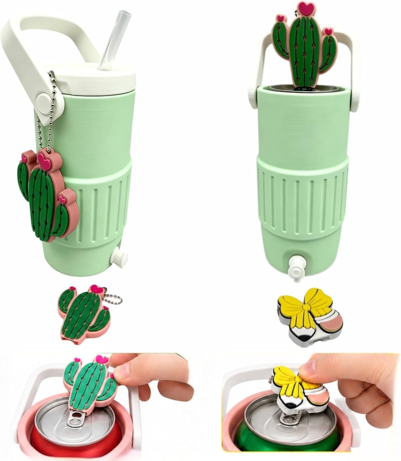 Cactus & Butterfly Can Opener, Cute Portable Beverage Can Tab Lifter for Slim Cans