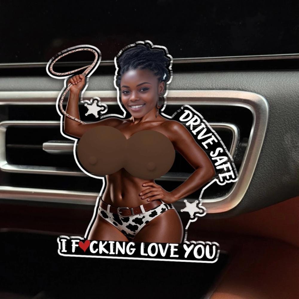Personalized Funny Cowgirl Car Vent Clip, Custom Photo Face Squishy Acrylic Car Accessory