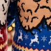 Meme Ugly Sweater,Funny Jingle Balls Christmas Ugly Sweater Women Chest Cleavage Ugly Sweater