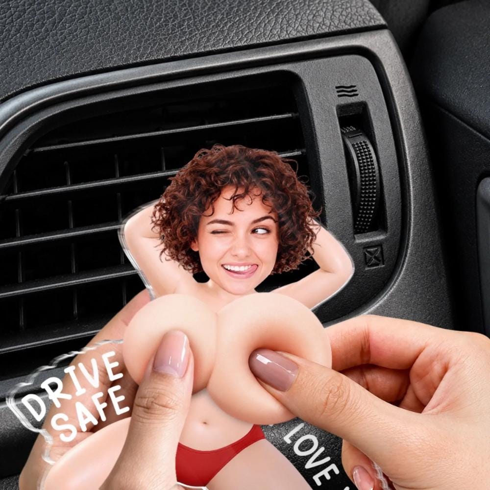 Personalized Photo Drive Safe Car Accessory, Custom Photo Squishy Acrylic Car Vent Clip