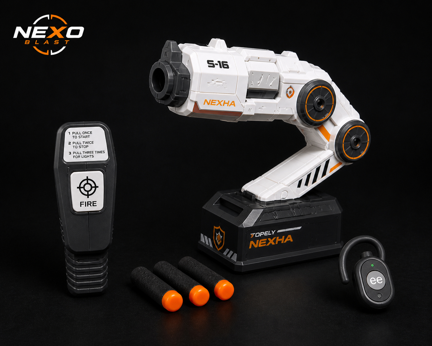 Nexo Blast Auto Aim Foam Dart Blaster, Motion Tracking Toy  with Remote