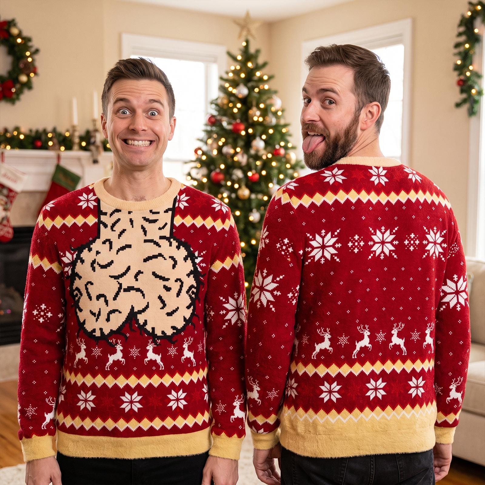 Meme Ugly Sweater,Funny Jingle Balls Christmas Ugly Sweater Women Chest Cleavage Ugly Sweater