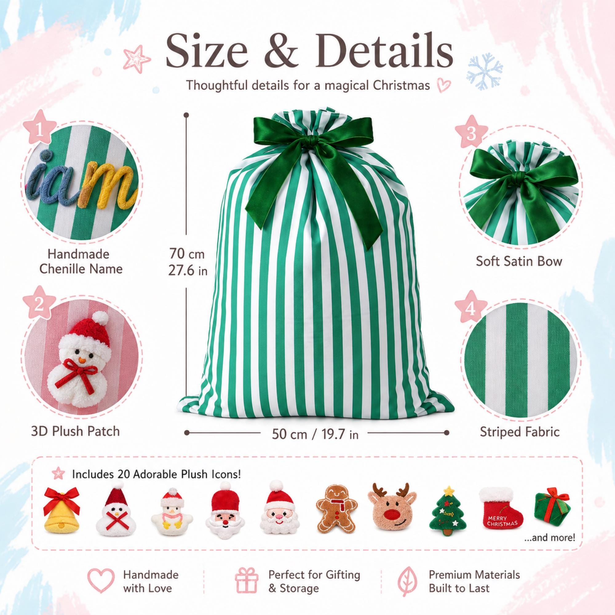 Personalized Christmas Gift Sack-Handmade Name
