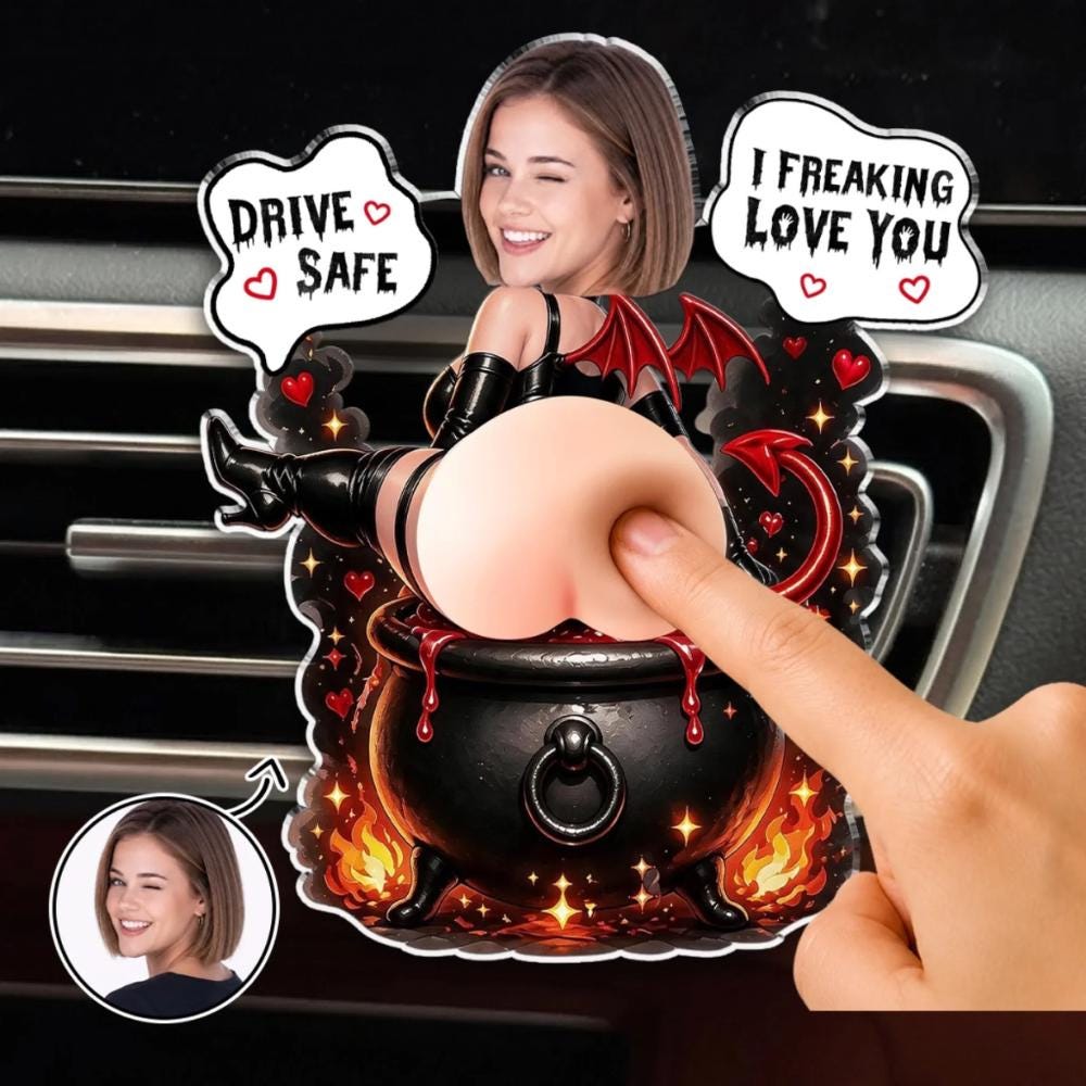 Custom Photo Face Squishy Car Vent Clip, Personalized Acrylic Car Accessory, Funny Romantic Gift