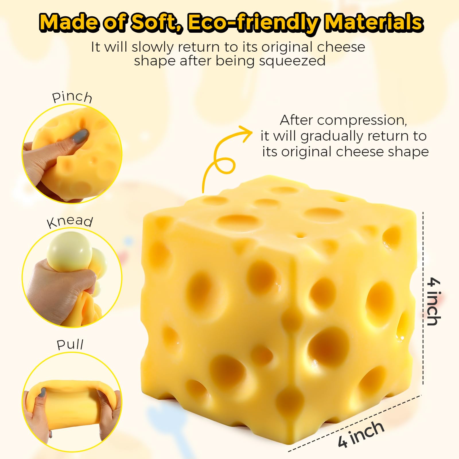 Cheese Block Squeeze Toy 