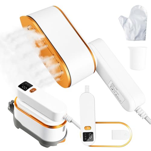 Handheld Steam Iron, Portable Travel Garment Steamer, 2-in-1 Wrinkle Remover for Home Travel