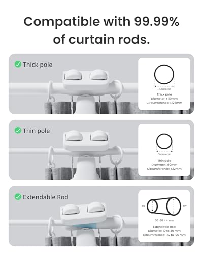 Smart Automatic Curtain Opener, Bluetooth App Control Curtain Robot for Rod Curtains