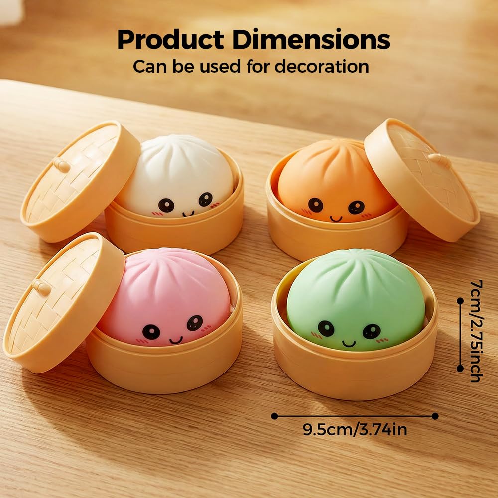 Dumpling Squishies, Squeeze Sensory Stress Relief Dumpling with Steamer Box