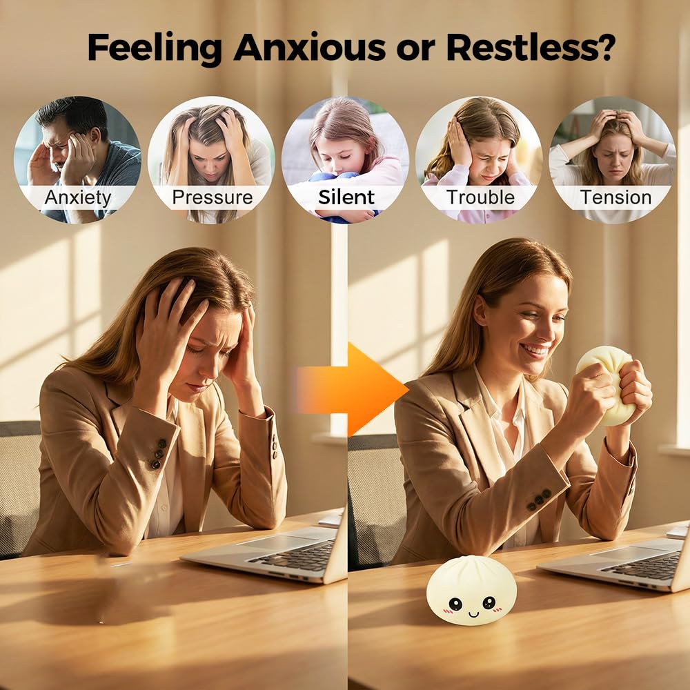 Dumpling Squishies, Squeeze Sensory Stress Relief Dumpling with Steamer Box
