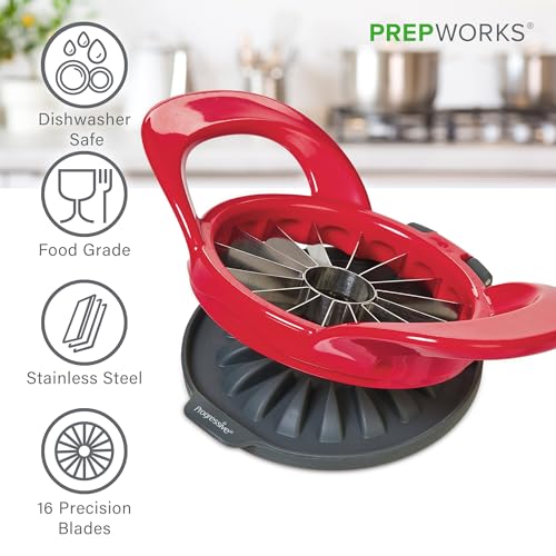 16-Blade Apple Slicer Corer, Stainless Steel Apple Cutter with Non-Slip Base for Kitchen Prep