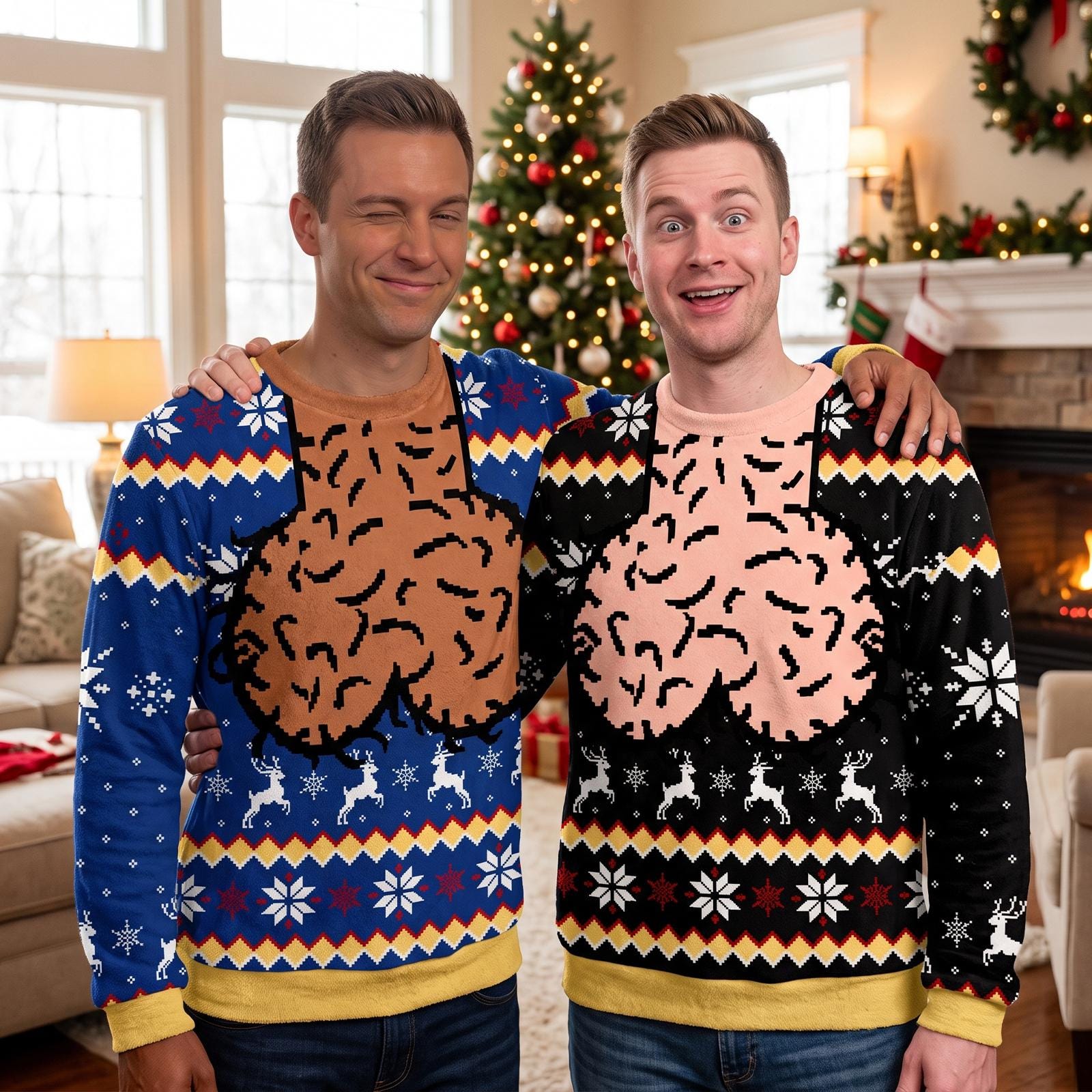 Meme Ugly Sweater,Funny Jingle Balls Christmas Ugly Sweater Women Chest Cleavage Ugly Sweater