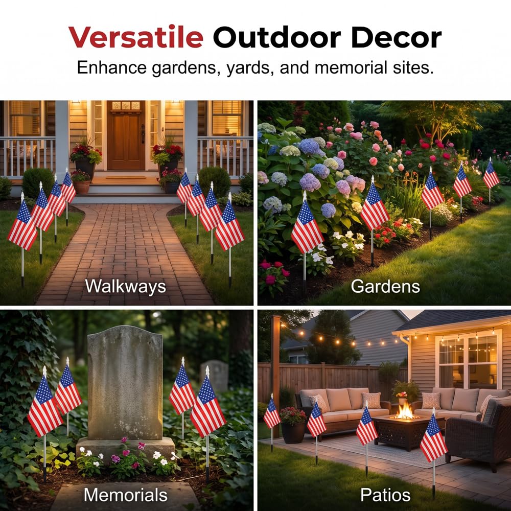 4th of July Decorations Outdoor American Flag Lights