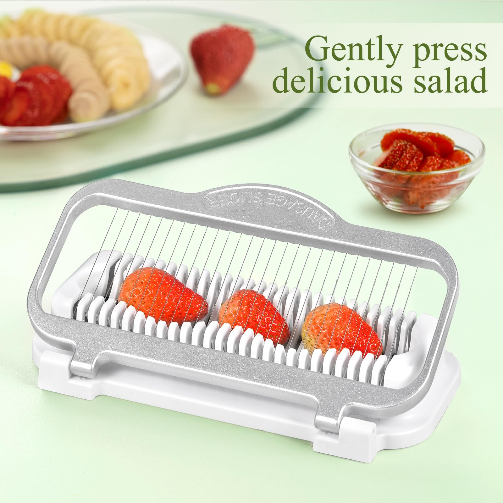 Multi‑Purpose Egg & Sausage Slicer, Stainless Steel Wire Food Cutter