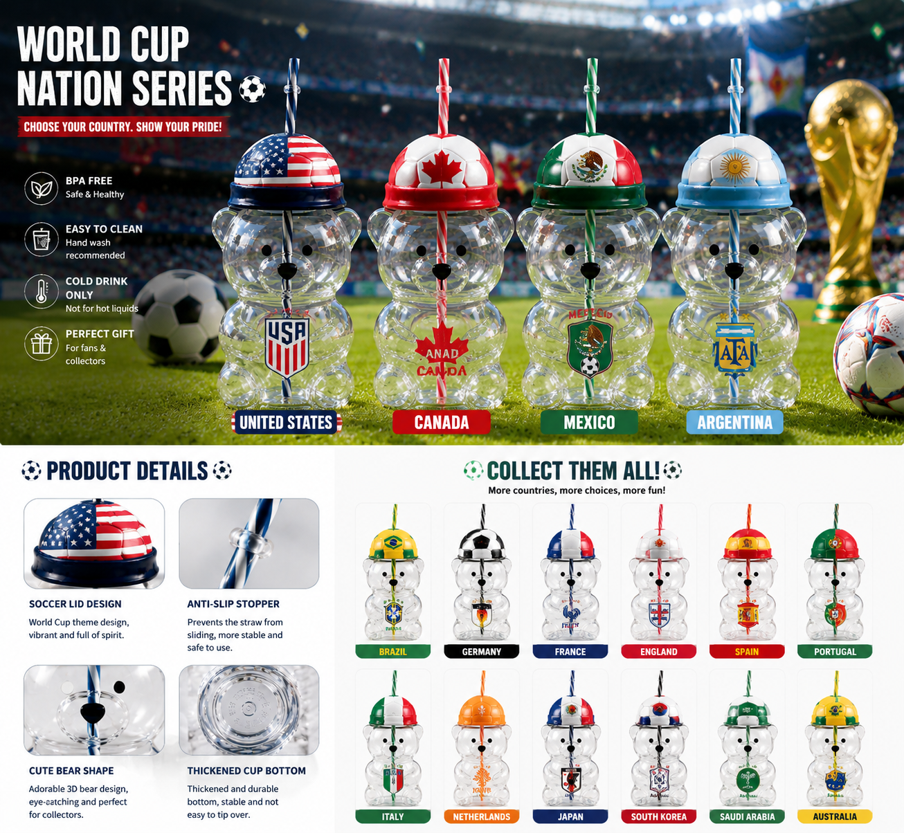 2026 World Cup Commemorative Edition Bear Cup
