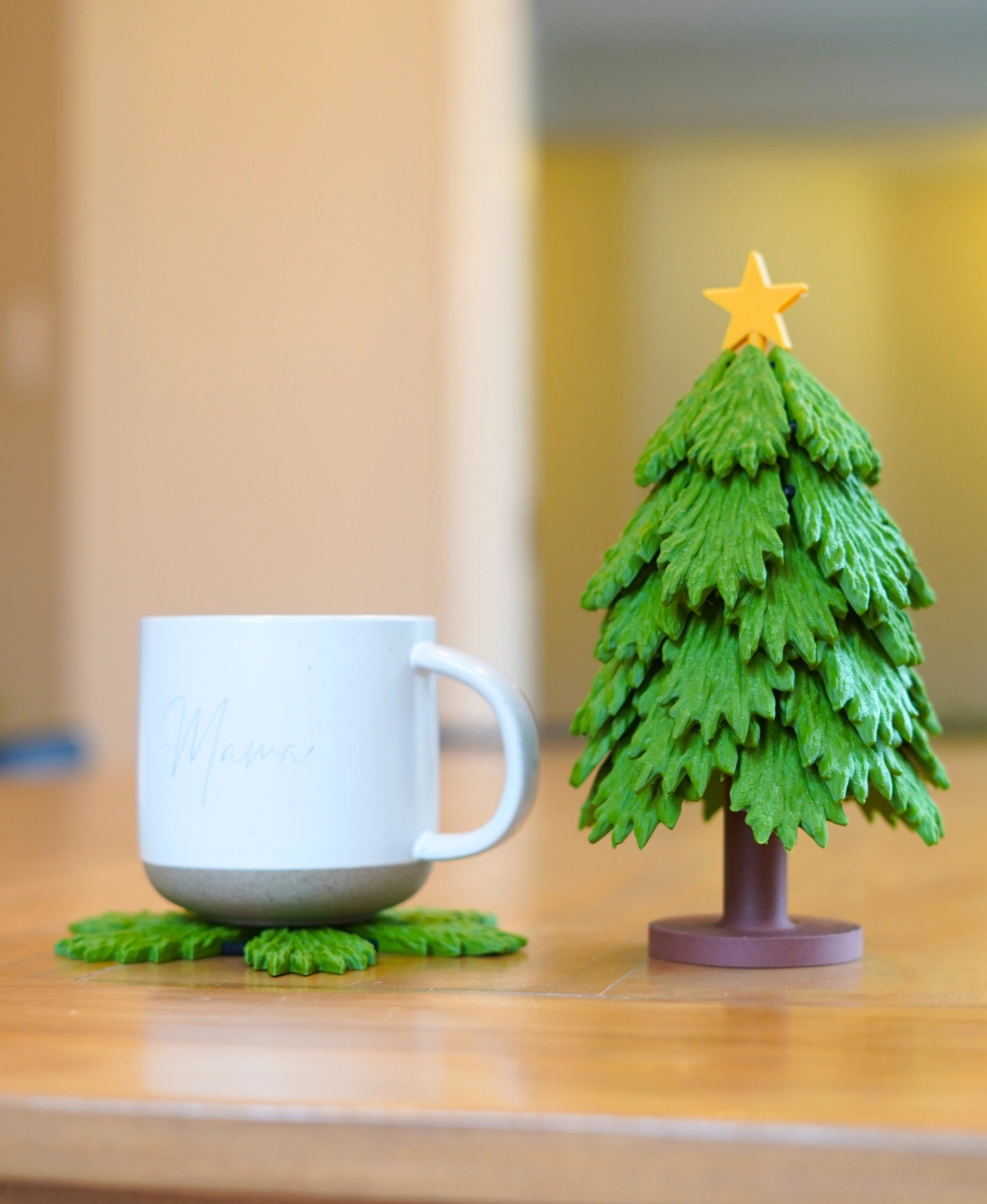 3D Christmas Tree Coaster Set