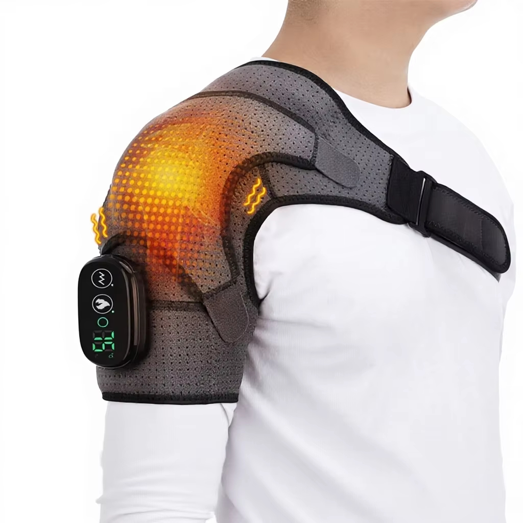 Explosives Heating Shoulder Pad with Hot Compress Warm Massage for Middle-Aged Men Women USB Cable Shoulder Massager