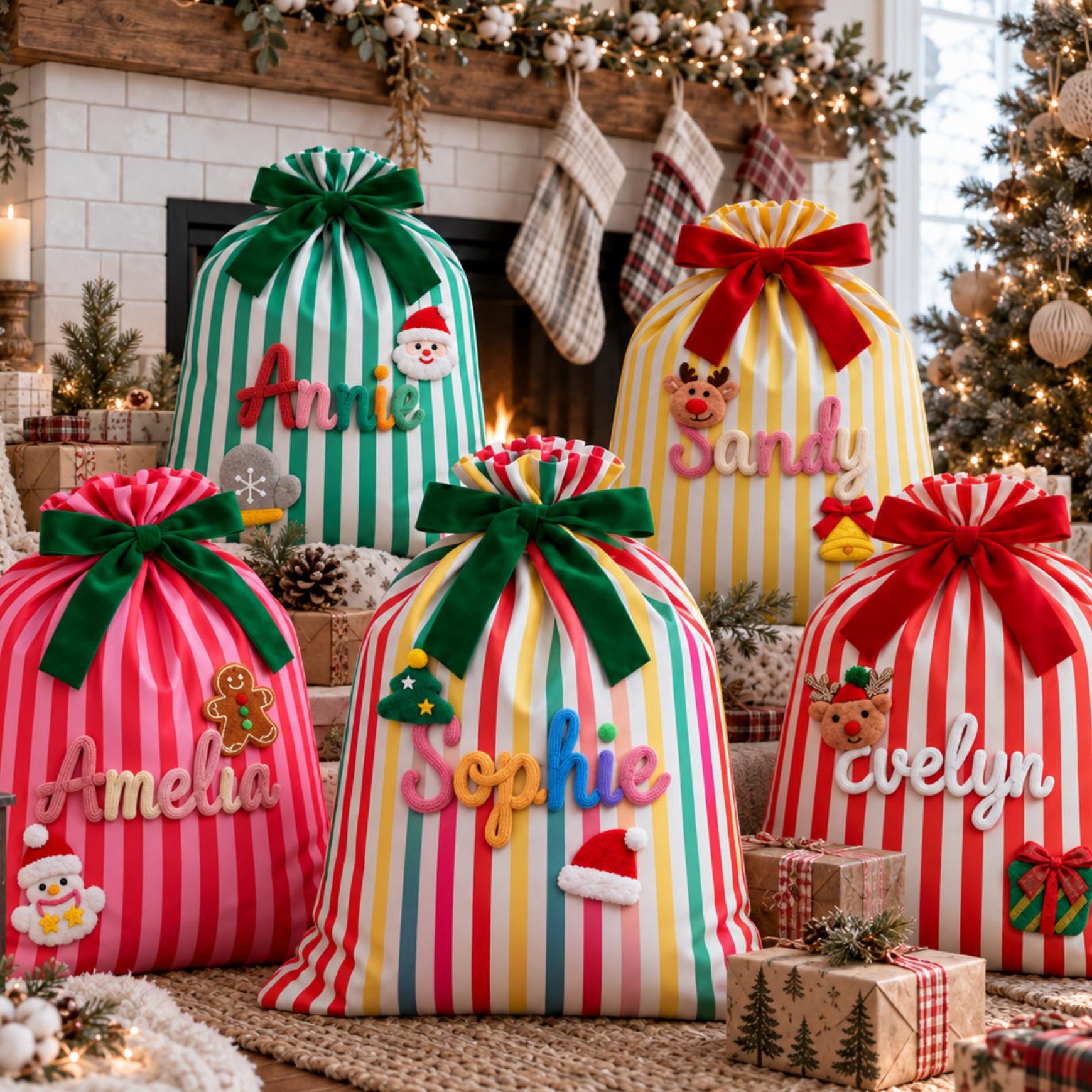 Personalized Christmas Gift Sack-Handmade Name